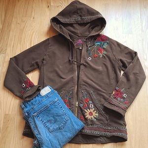JW Los Angeles Joy Love Light - Brown Embroidered Hoodie